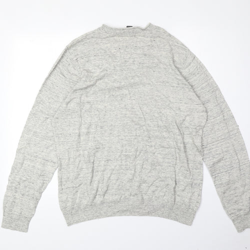 Cedar Wood State Mens Beige Round Neck Cotton Pullover Jumper Size XL