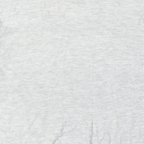 H&M Womens Grey Acrylic Basic T-Shirt Size S V-Neck