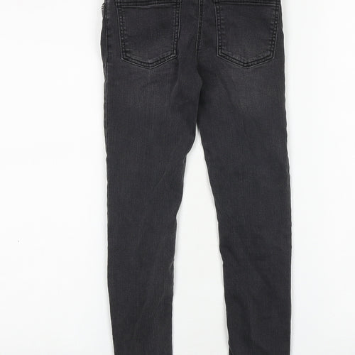 TU Girls Grey 100% Cotton Skinny Jeans Size 9 Years Regular Zip