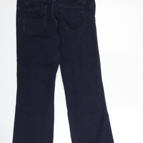 NEXT Womens Blue Cotton Straight Jeans Size 16 L30 in Regular Zip