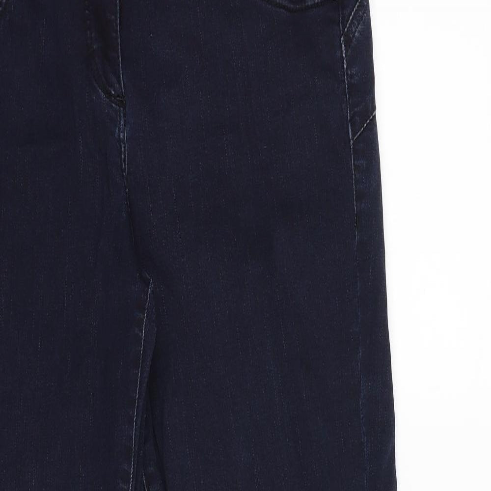 NEXT Womens Blue Cotton Straight Jeans Size 16 L30 in Regular Zip