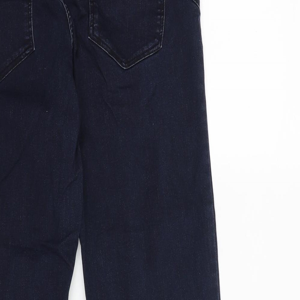 NEXT Womens Blue Cotton Straight Jeans Size 16 L30 in Regular Zip