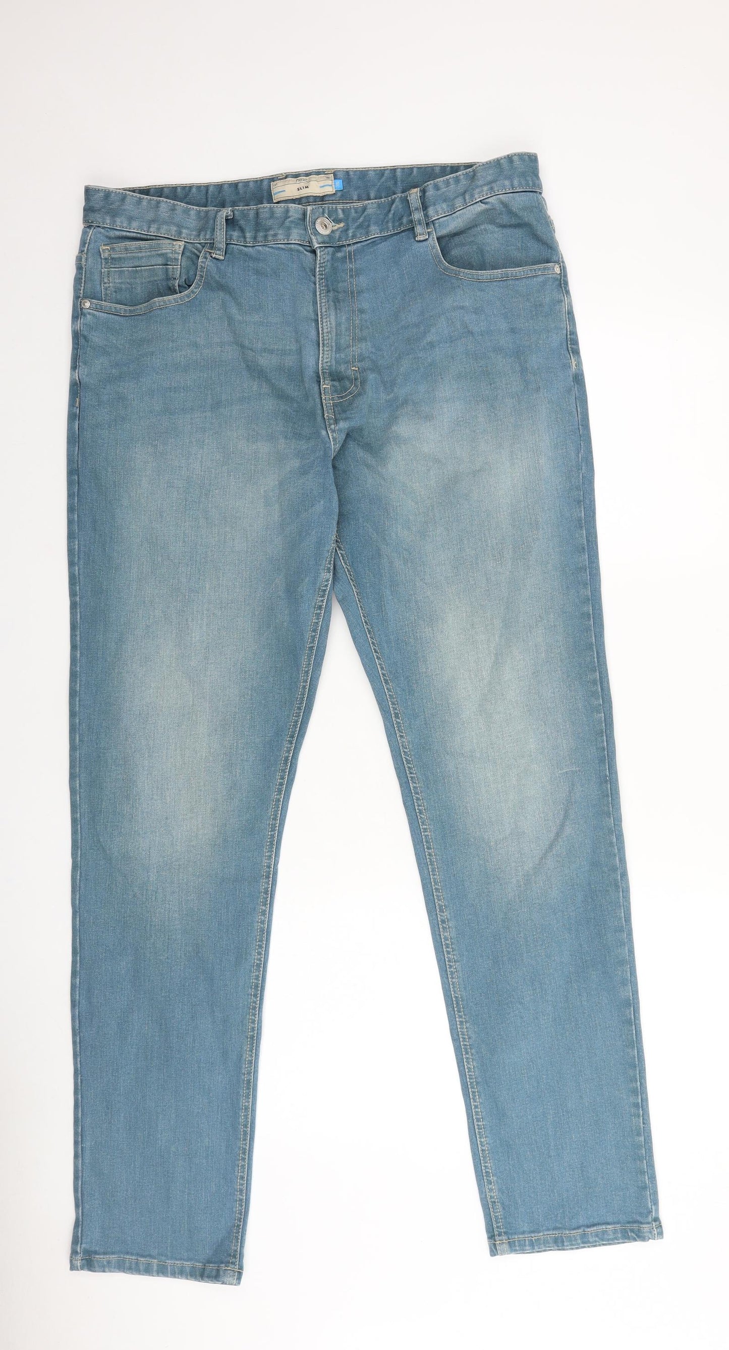 NEXT Mens Blue Cotton Skinny Jeans Size 38 in L33 in Regular Zip