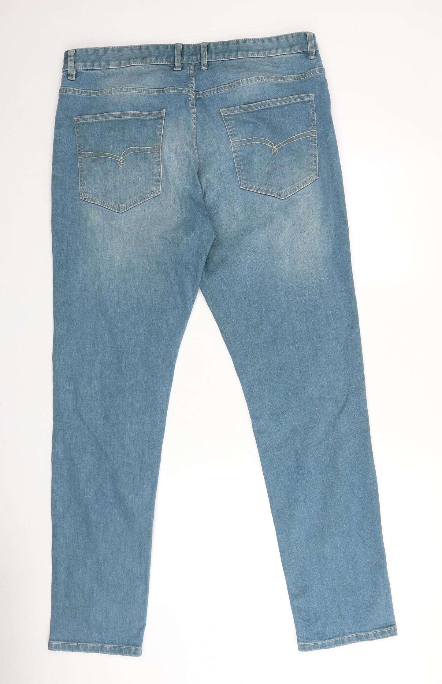 NEXT Mens Blue Cotton Skinny Jeans Size 38 in L33 in Regular Zip