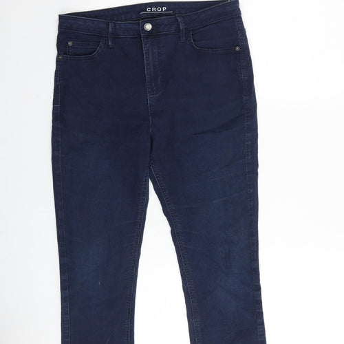 Marks and Spencer Womens Blue Cotton Skinny Jeans Size 12 Regular Tie