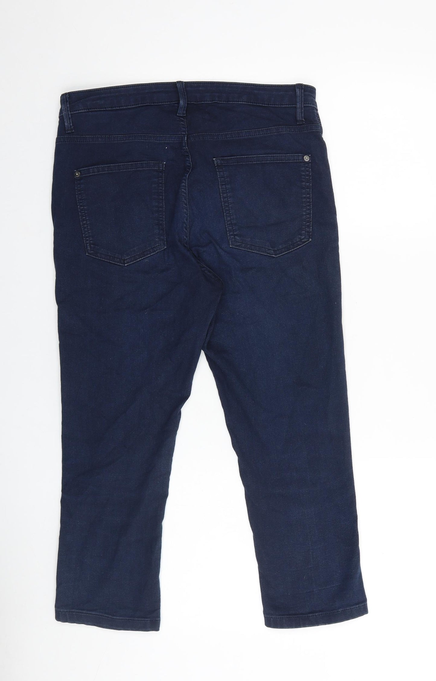 Marks and Spencer Womens Blue Cotton Skinny Jeans Size 12 Regular Tie