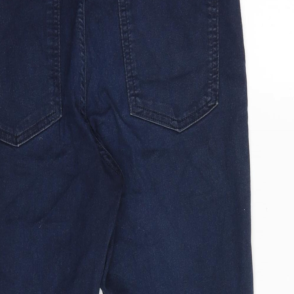 Marks and Spencer Womens Blue Cotton Skinny Jeans Size 12 Regular Tie