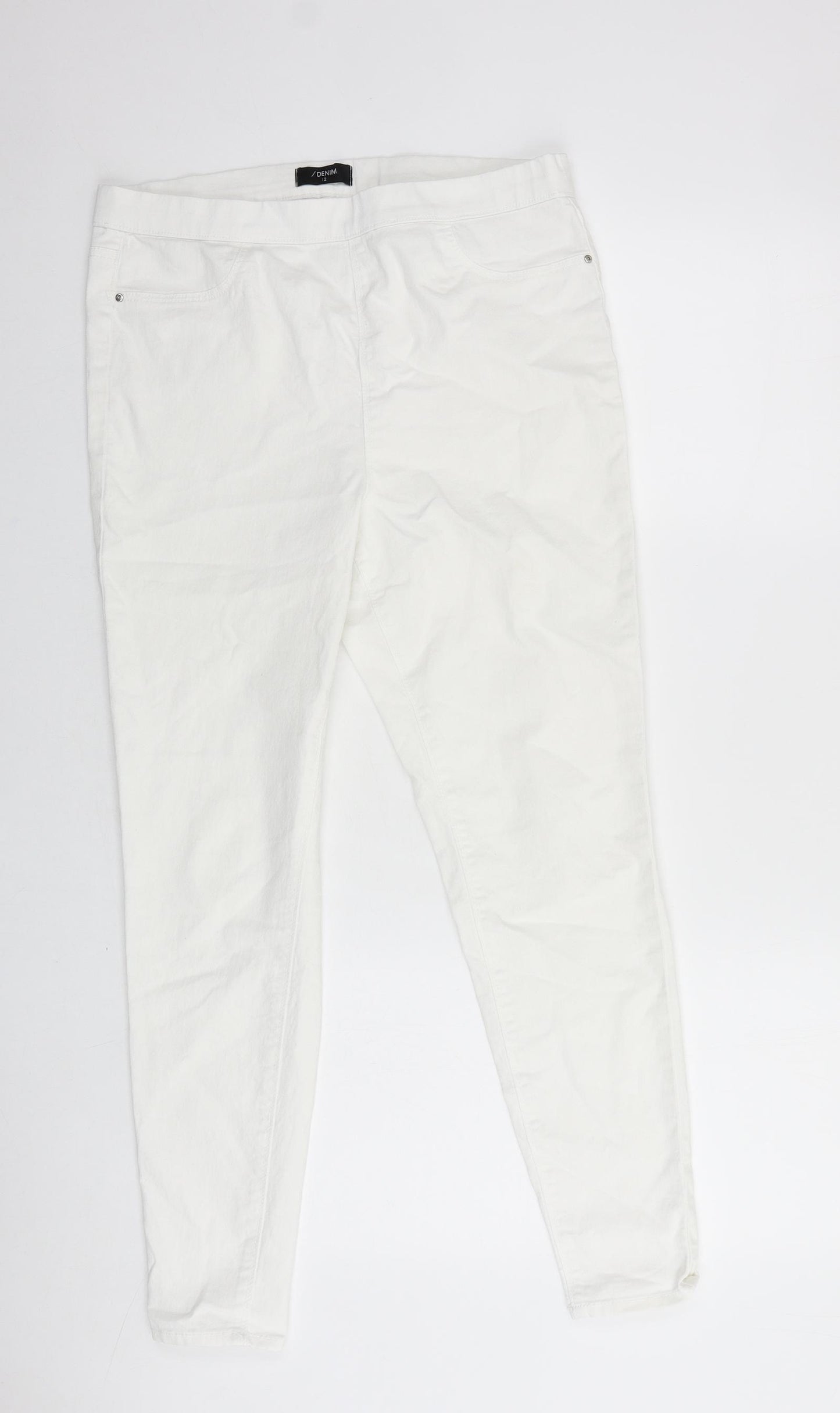 Matalan Womens White Cotton Jegging Jeans Size 12 L27 in Regular