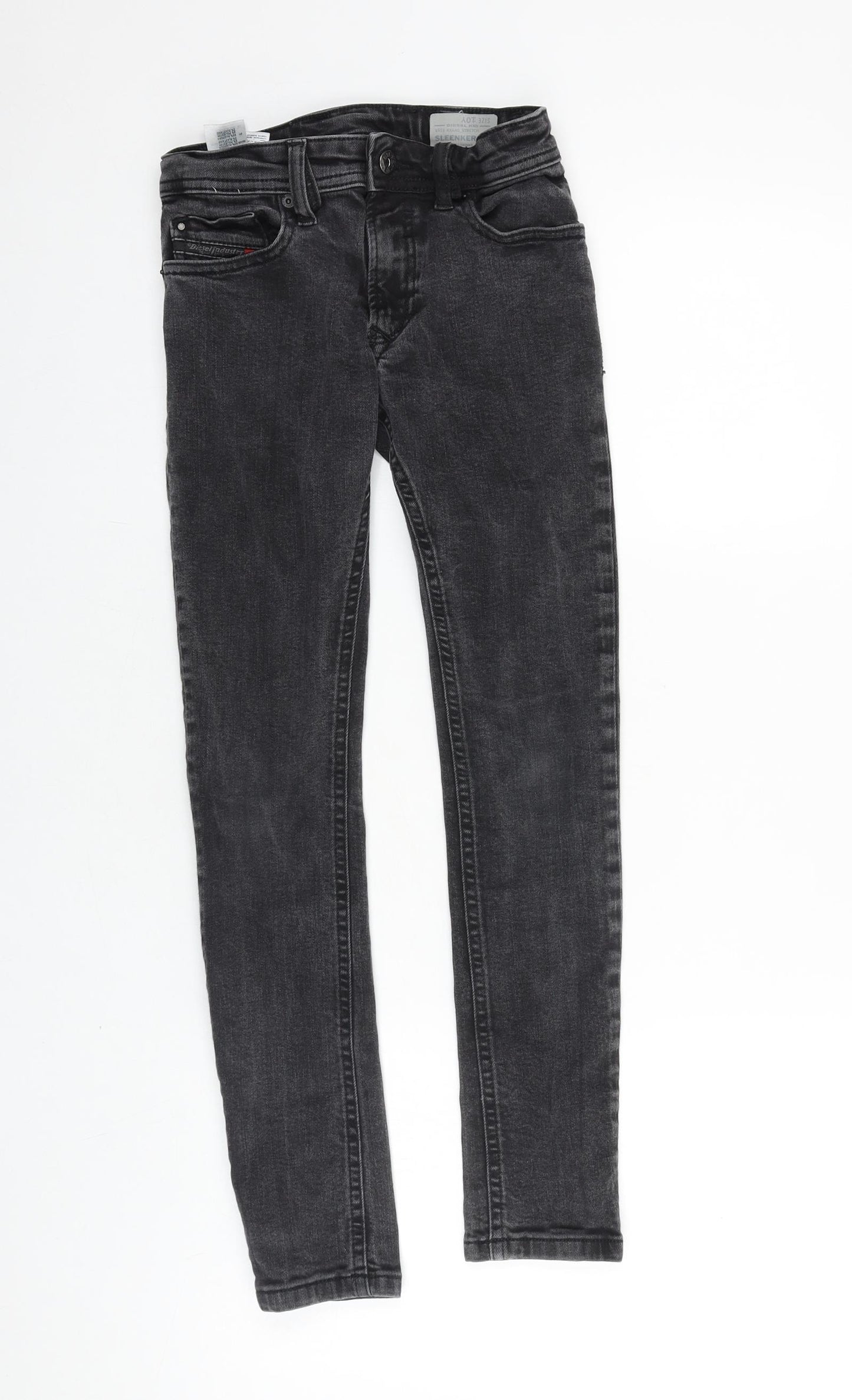 Diesel Boys Black 100% Cotton Skinny Jeans Size 10 Years Regular Zip