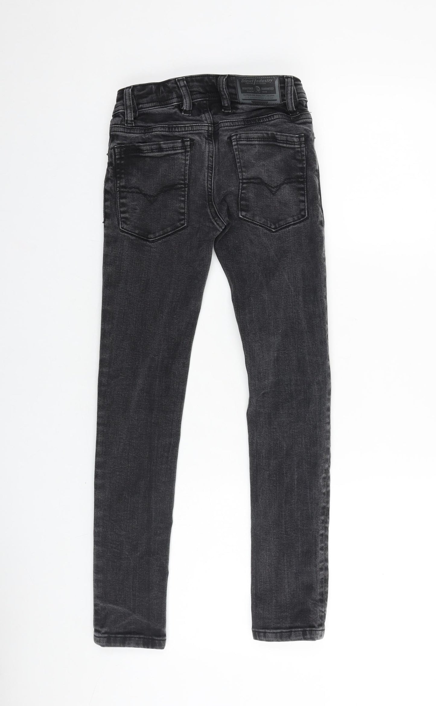 Diesel Boys Black 100% Cotton Skinny Jeans Size 10 Years Regular Zip