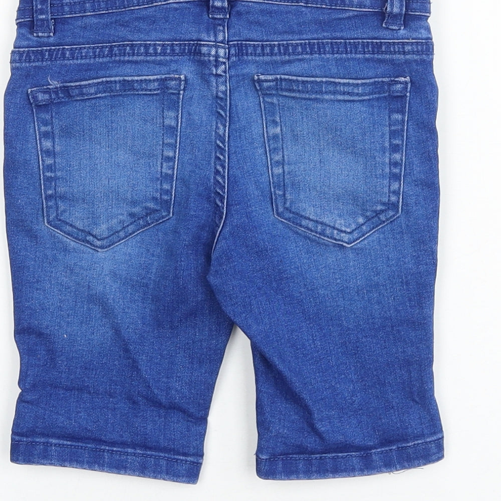 Denim & Co. Boys Blue 100% Cotton Bermuda Shorts Size 2-3 Years Regular Snap