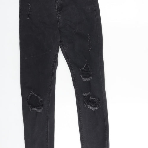 Missguided Womens Black Cotton Skinny Jeans Size 6 L25 in Regular Zip