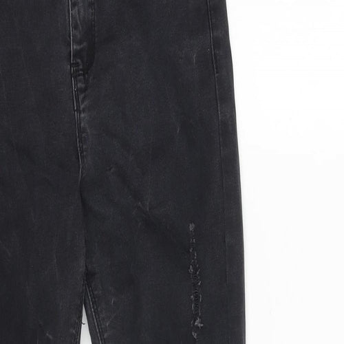Missguided Womens Black Cotton Skinny Jeans Size 6 L25 in Regular Zip