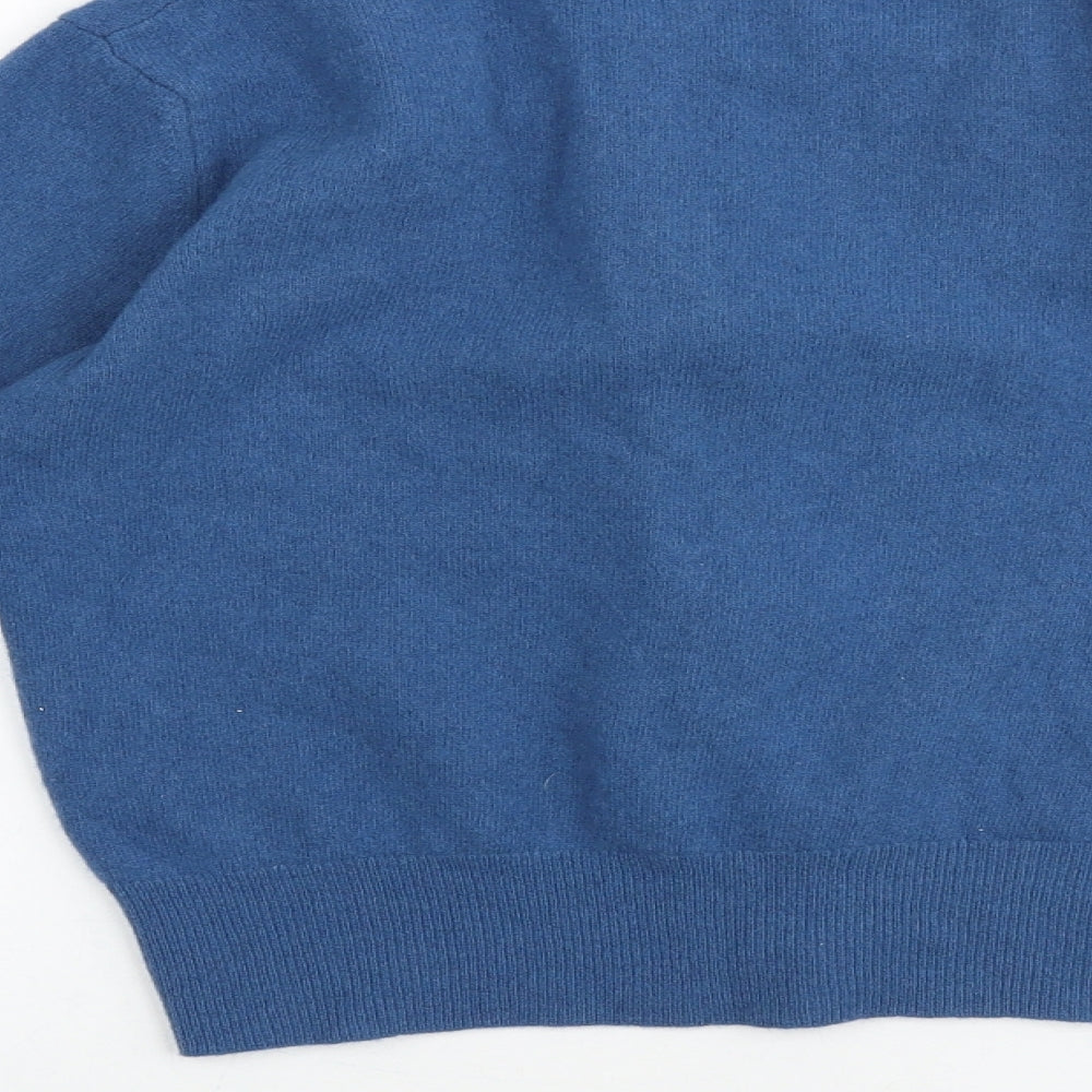 United Colors of Benetton Womens Blue Round Neck Polyester Cardigan Jumper Size M