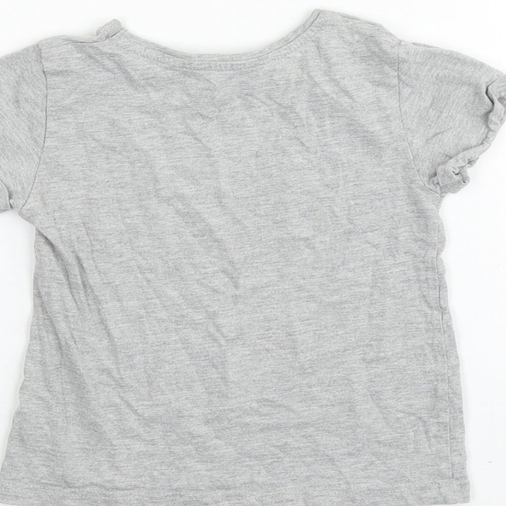 River Island Baby Grey 100% Cotton Basic T-Shirt Size 18-24 Months Round Neck Pullover