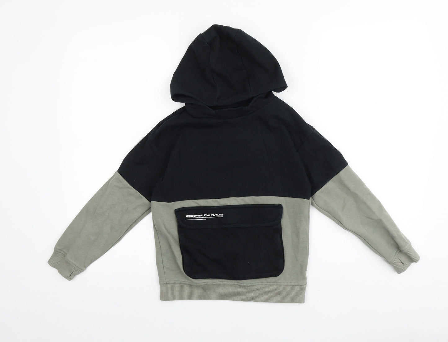 Nutmeg Boys Green Cotton Pullover Hoodie Size 8-9 Years Pullover