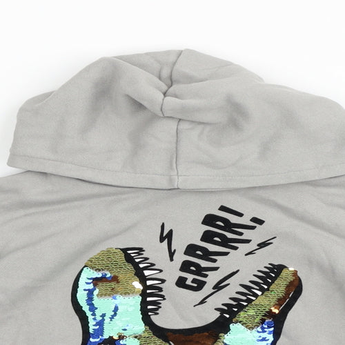 H&M Boys Green Cotton Pullover Hoodie Size 3-4 Years Pullover