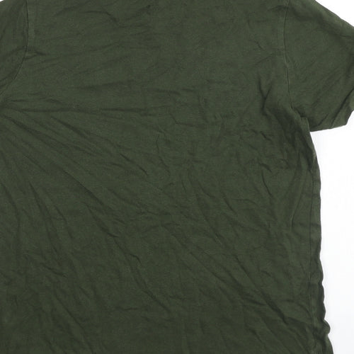 Primark Boys Green 100% Cotton Basic T-Shirt Size 13-14 Years Round Neck Pullover - Legend