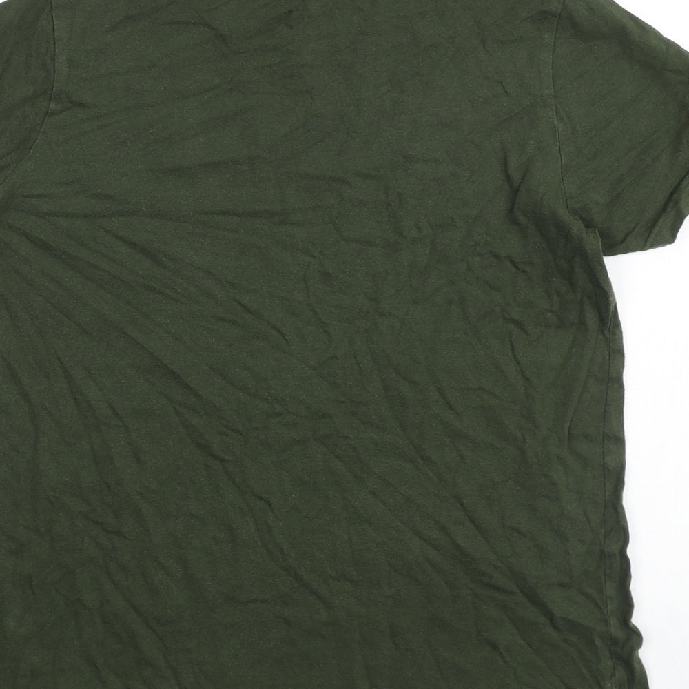 Primark Boys Green 100% Cotton Basic T-Shirt Size 13-14 Years Round Neck Pullover - Legend