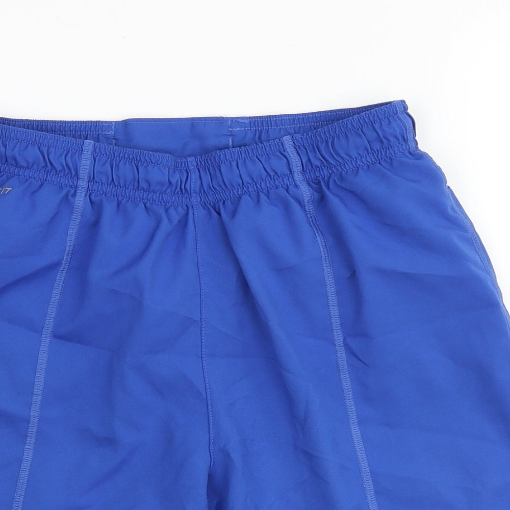Nike Mens Blue Polyester Athletic Shorts Size L Regular Tie - Brazil Football Team