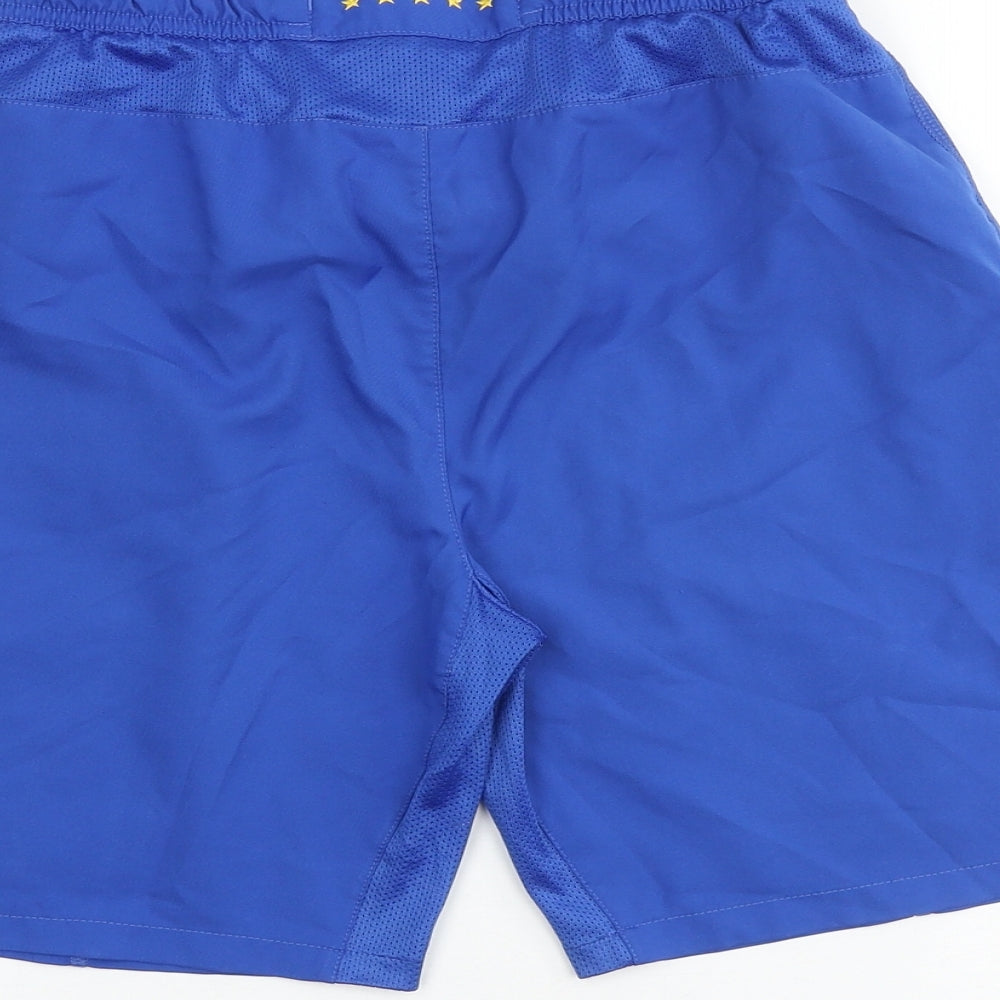 Nike Mens Blue Polyester Athletic Shorts Size L Regular Tie - Brazil Football Team