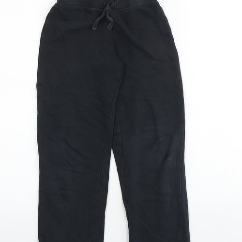 George Boys Black 100% Cotton Sweatpants Trousers Size 6-7 Years Regular Tie