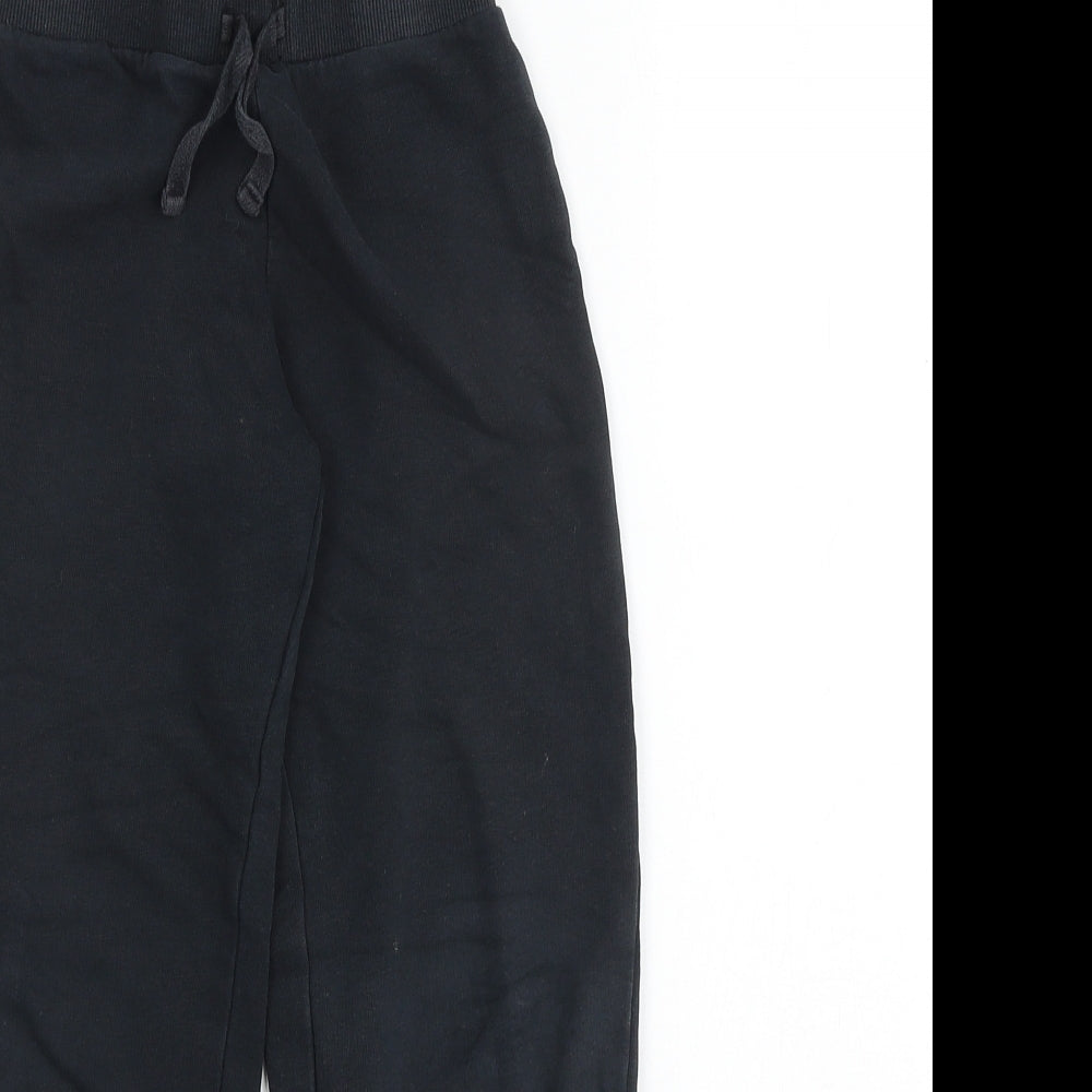 George Boys Black 100% Cotton Sweatpants Trousers Size 6-7 Years Regular Tie