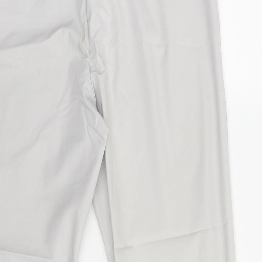 Marks and Spencer Womens Grey Cotton Chino Trousers Size 10 L26 in Regular Zip