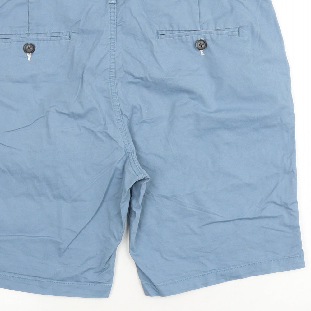 Primark Mens Blue Cotton Chino Shorts Size 36 in L9 in Regular Zip