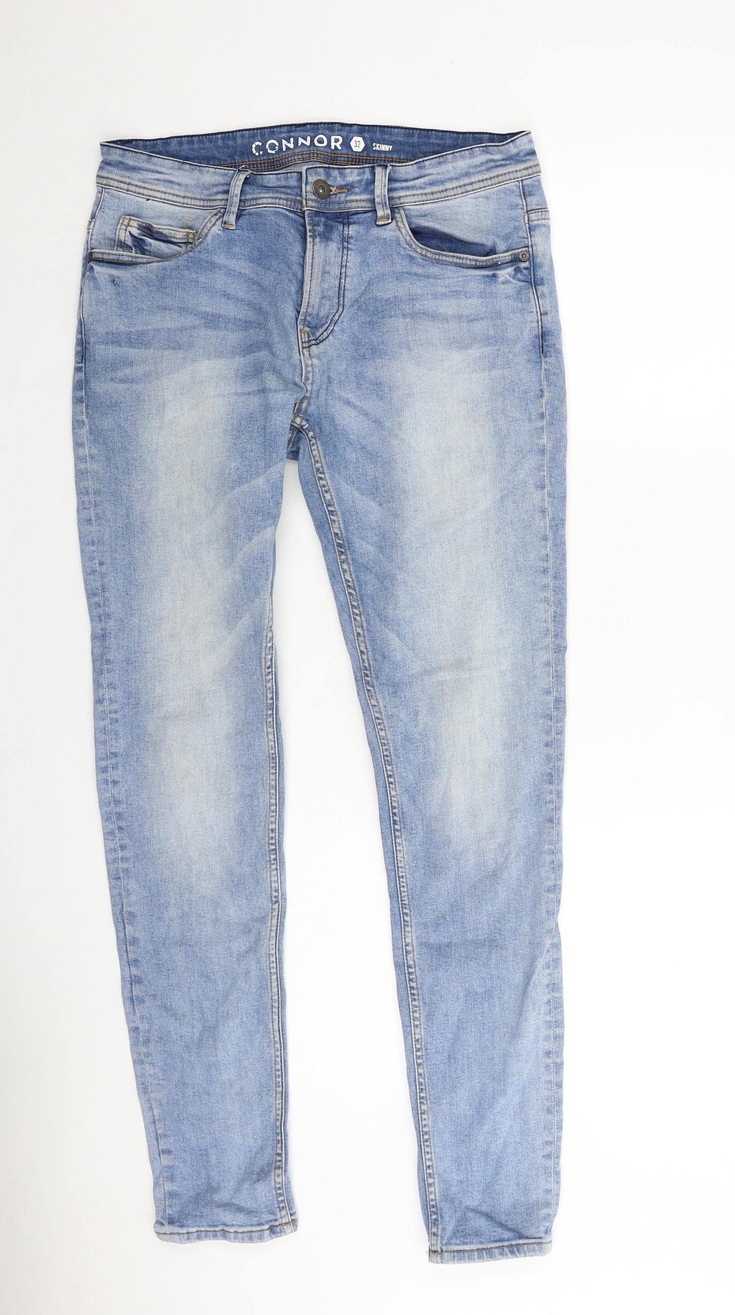 Connor Womens Blue Cotton Skinny Jeans Size 32 in L29 in Regular Zip