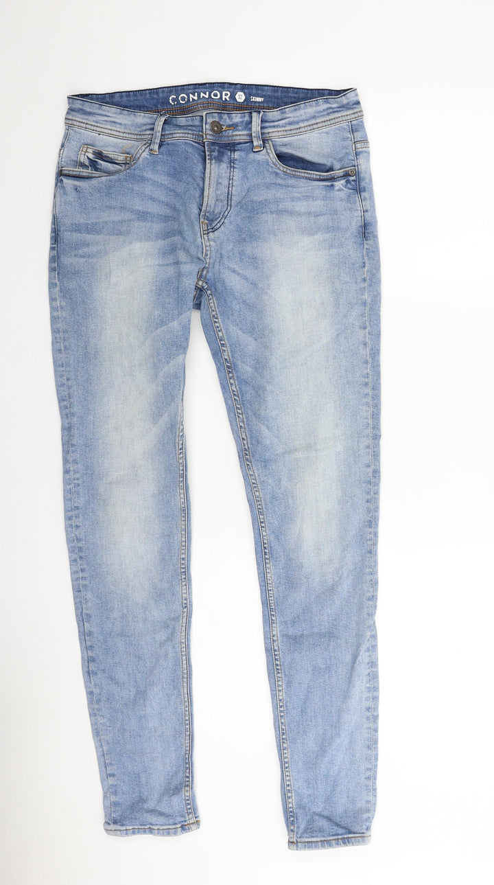 Connor Womens Blue Cotton Skinny Jeans Size 32 in L29 in Regular Zip