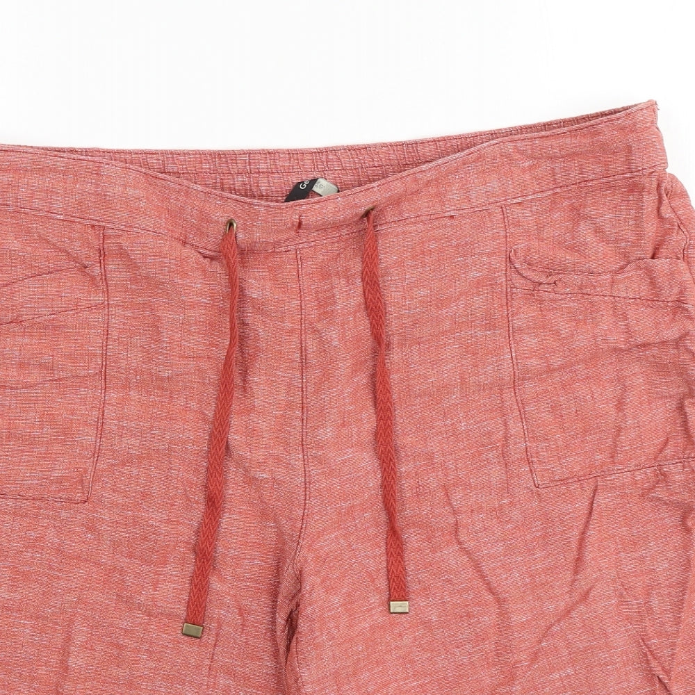 George Womens Red Linen Bermuda Shorts Size 16 L9 in Regular Tie