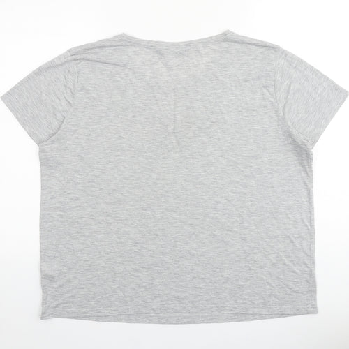 Marks and Spencer Womens Grey 100% Cotton Basic T-Shirt Size 18 Scoop Neck - Cheers to Summer