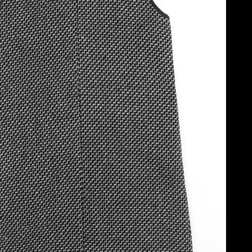 Sfera Womens Black Geometric Overcoat Waistcoat Size S