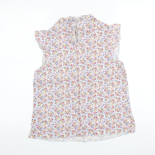 New Look Womens Multicoloured Floral Viscose Basic Blouse Size 10 Round Neck
