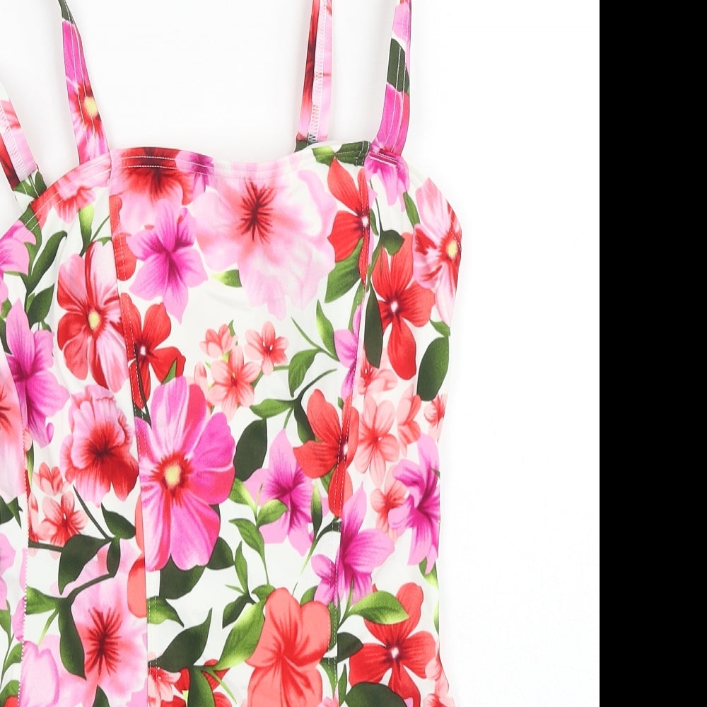 Riviera Womens Multicoloured Floral Polyester One Piece Size 12