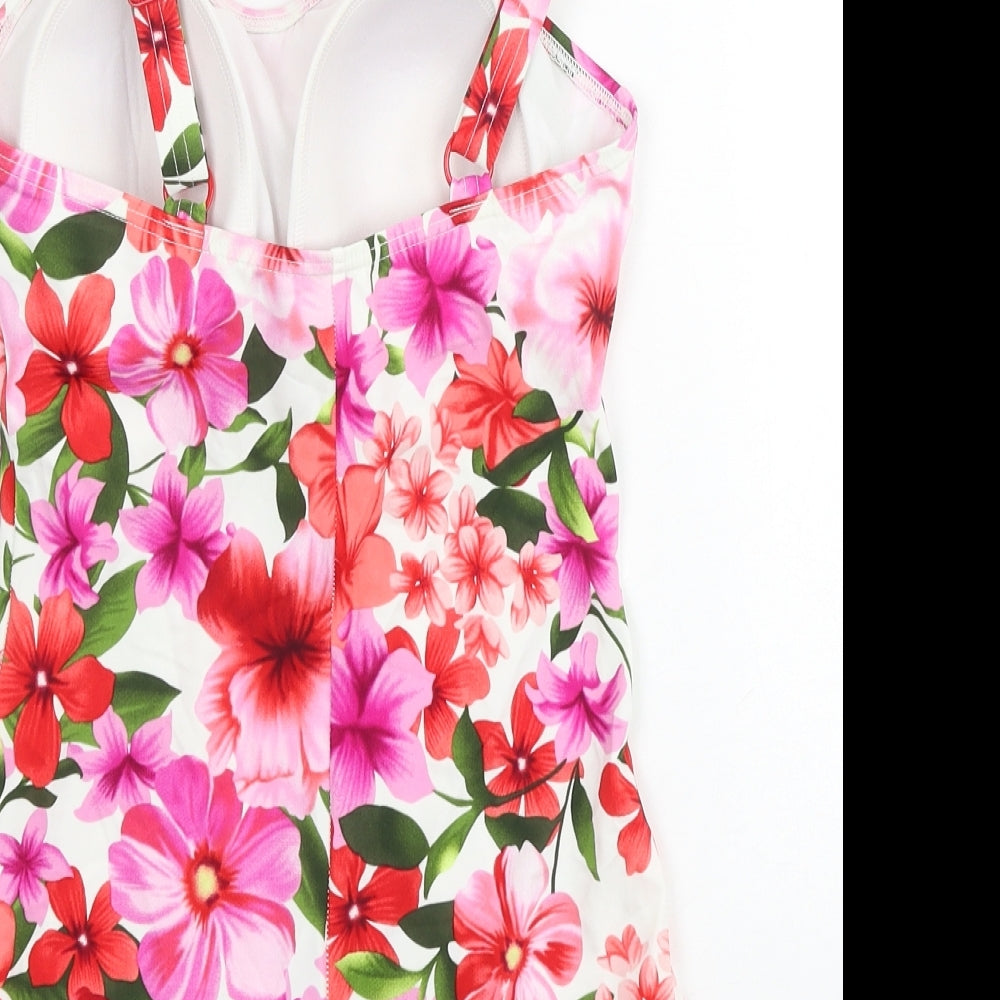 Riviera Womens Multicoloured Floral Polyester One Piece Size 12