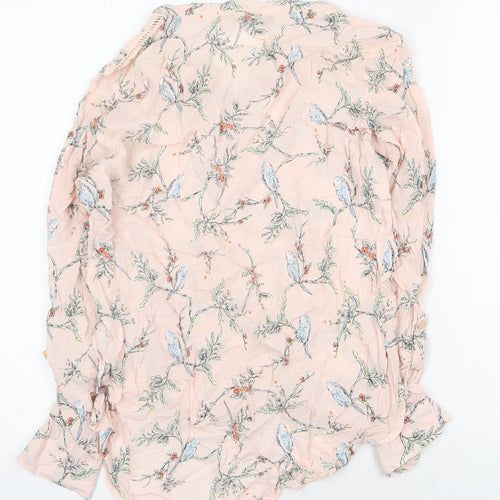 Ede & Ravenscroft Womens Pink Geometric Polyester Basic Blouse Size 12 V-Neck