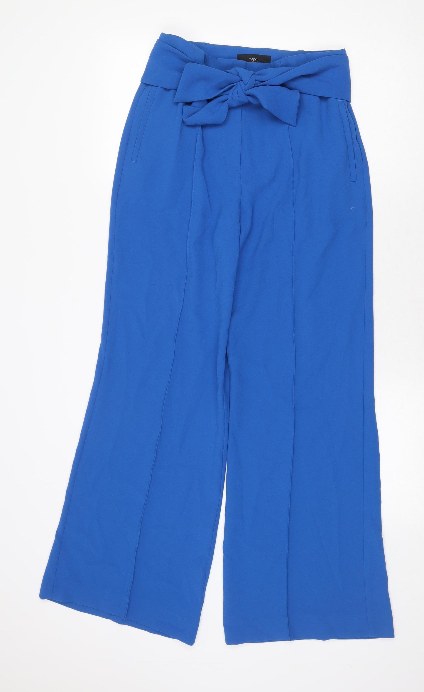 NEXT Womens Blue Polyester Trousers Size 8 Regular Zip