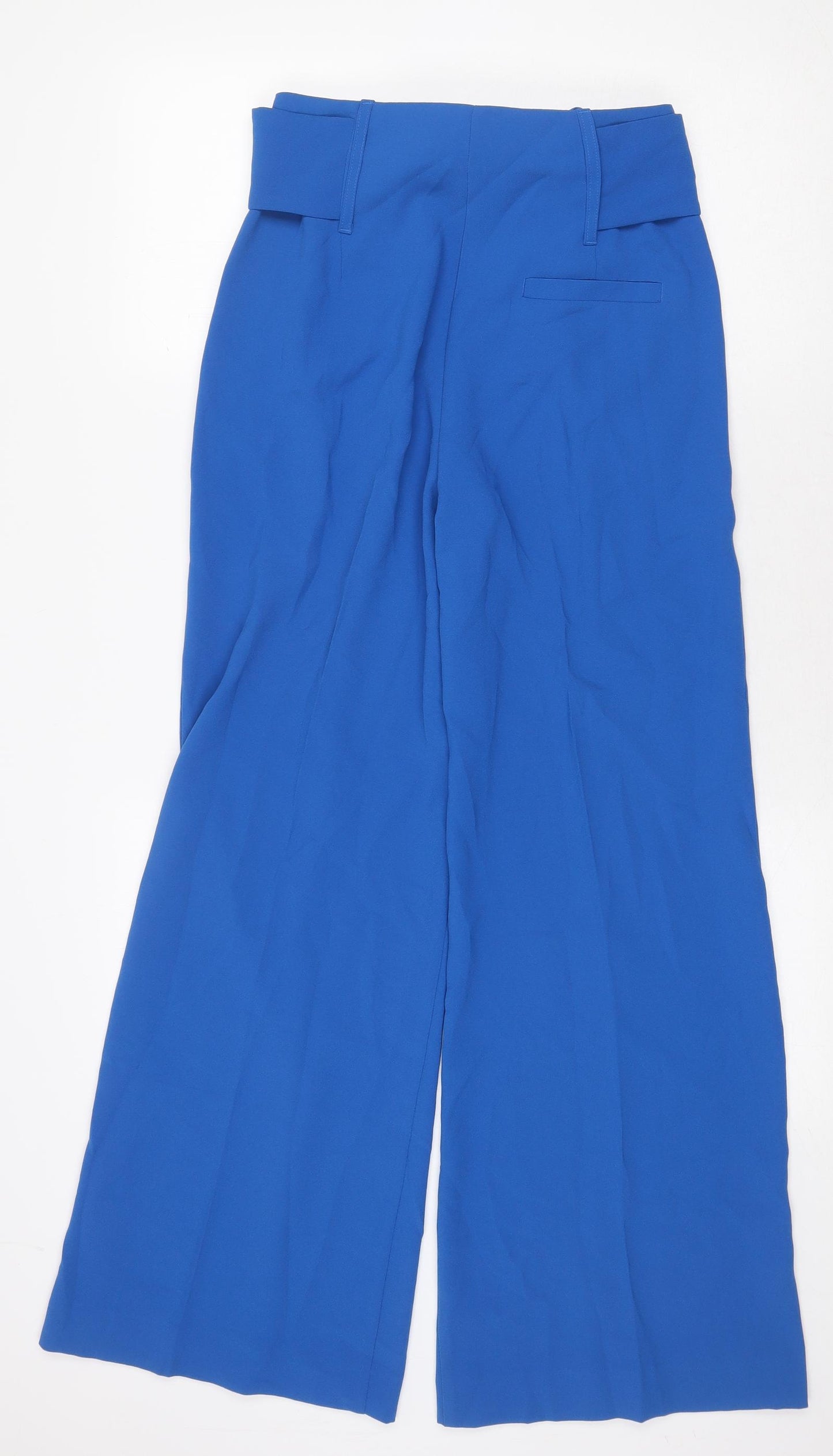 NEXT Womens Blue Polyester Trousers Size 8 Regular Zip