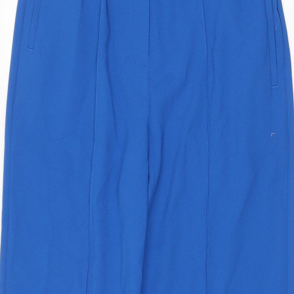 NEXT Womens Blue Polyester Trousers Size 8 Regular Zip