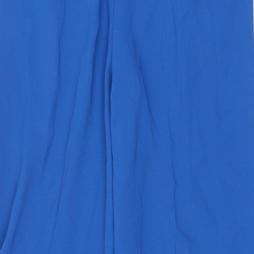 NEXT Womens Blue Polyester Trousers Size 8 Regular Zip