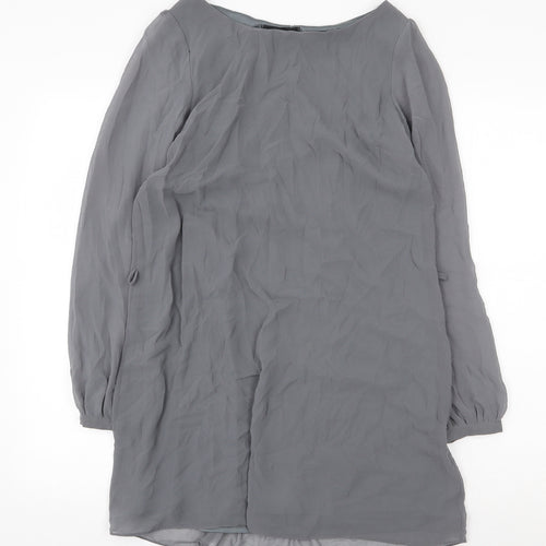 Atmosphere Womens Grey Polyester Shift Size 10 Boat Neck Pullover