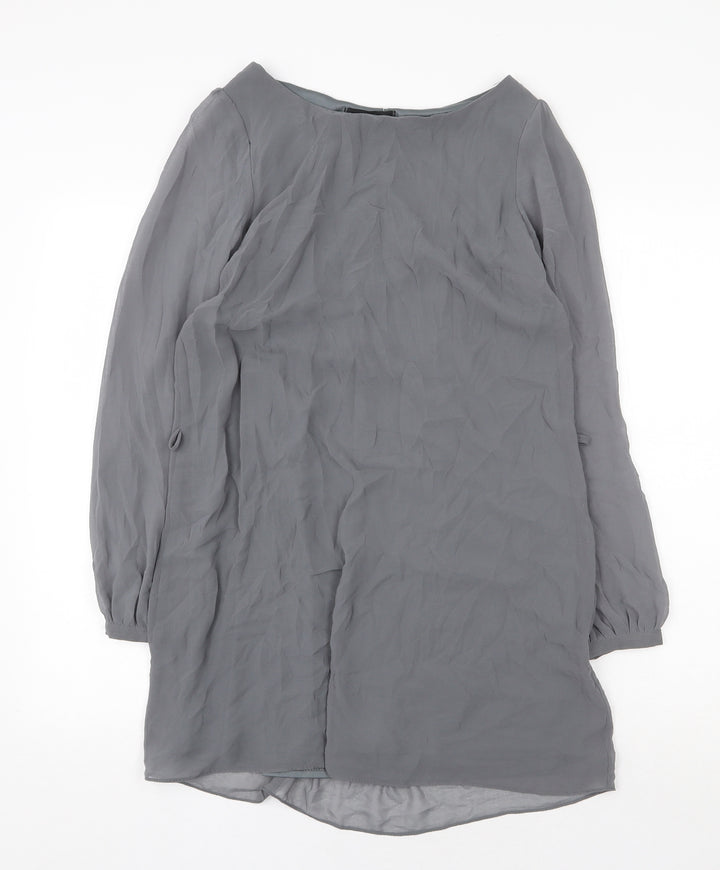 Atmosphere Womens Grey Polyester Shift Size 10 Boat Neck Pullover