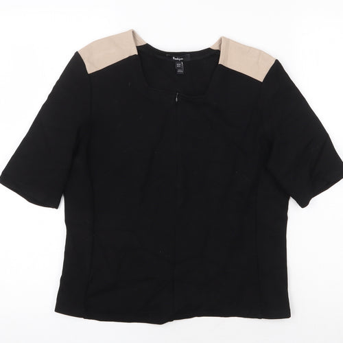 Baukjen Womens Black Viscose Basic T-Shirt Size 12 Square Neck