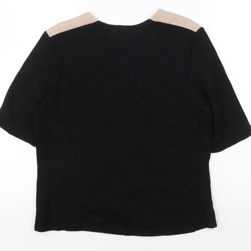 Baukjen Womens Black Viscose Basic T-Shirt Size 12 Square Neck