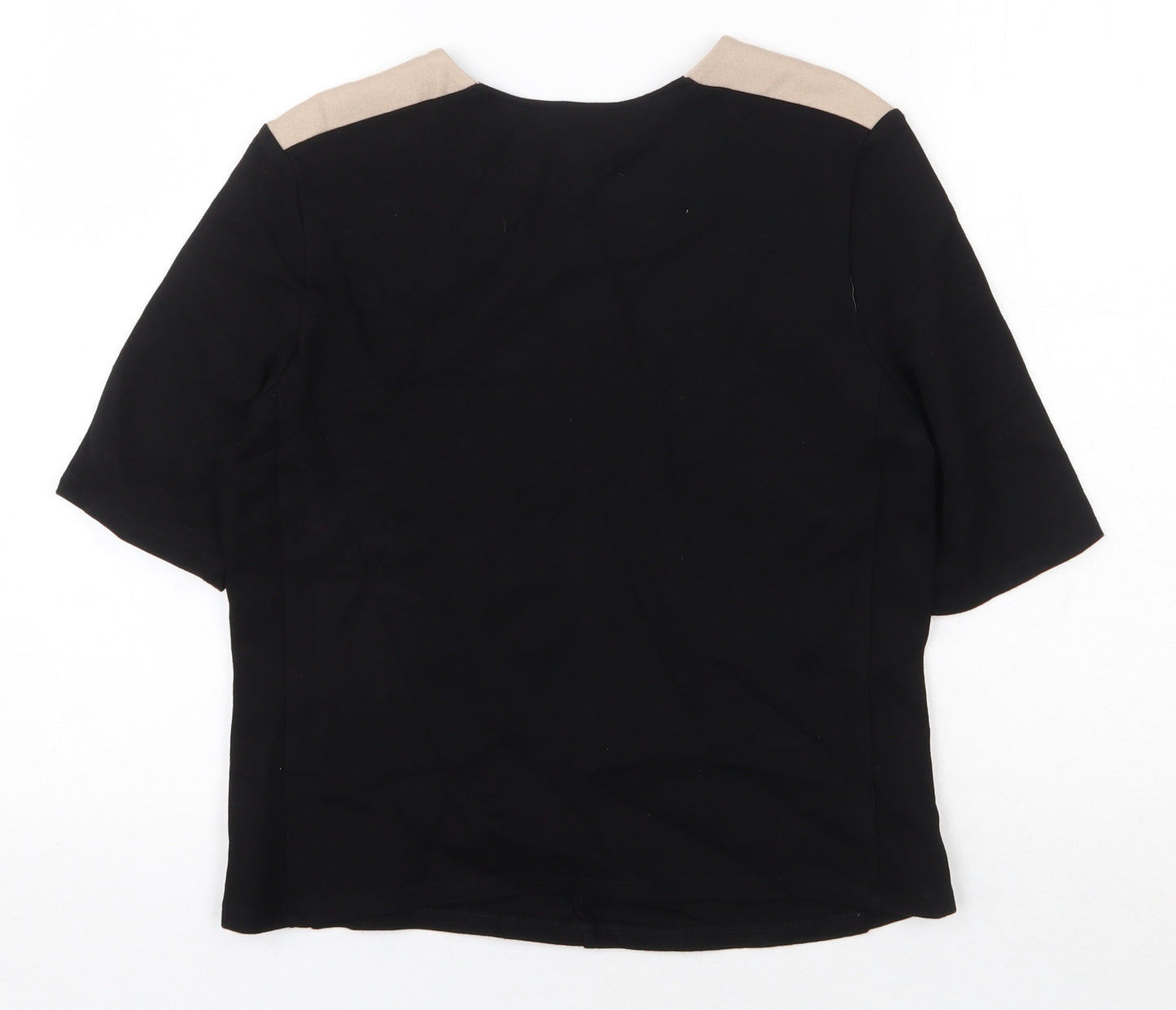 Baukjen Womens Black Viscose Basic T-Shirt Size 12 Square Neck