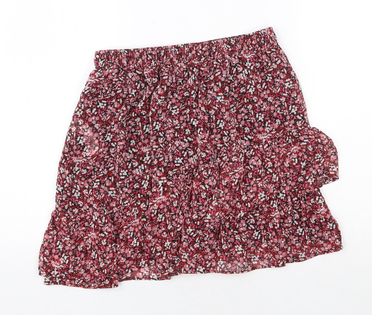 New Look Womens Red Floral Polyester Mini Skirt Size 10