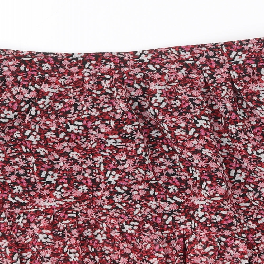 New Look Womens Red Floral Polyester Mini Skirt Size 10