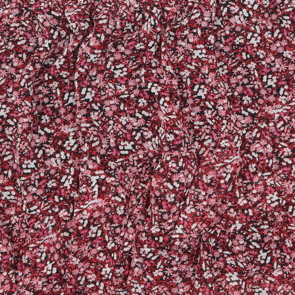 New Look Womens Red Floral Polyester Mini Skirt Size 10